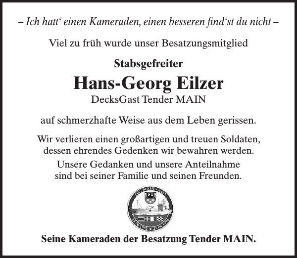 Hans Georg Eilzer Traueranzeige Sachsische Zeitung sz trauer