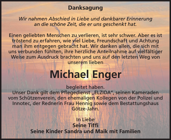 Michael Enger Gedenken Wochen Kurier