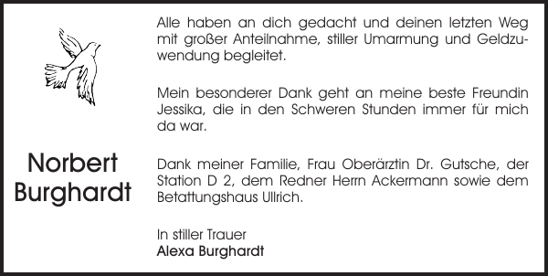 Norbert Burghardt Danksagung Sachsische Zeitung