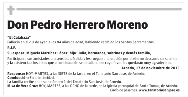 Esquela De Don Pedro Herrero Moreno Esquela Esquela En La Rioja esquelas la rioja